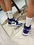 Жіночі кросівки Air Jordan 1 Retro High Court White Purple 555088-500, фото 4