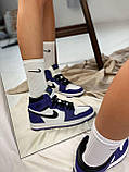 Жіночі кросівки Air Jordan 1 Retro High Court White Purple 555088-500, фото 5