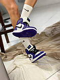 Жіночі кросівки Air Jordan 1 Retro High Court White Purple 555088-500, фото 6