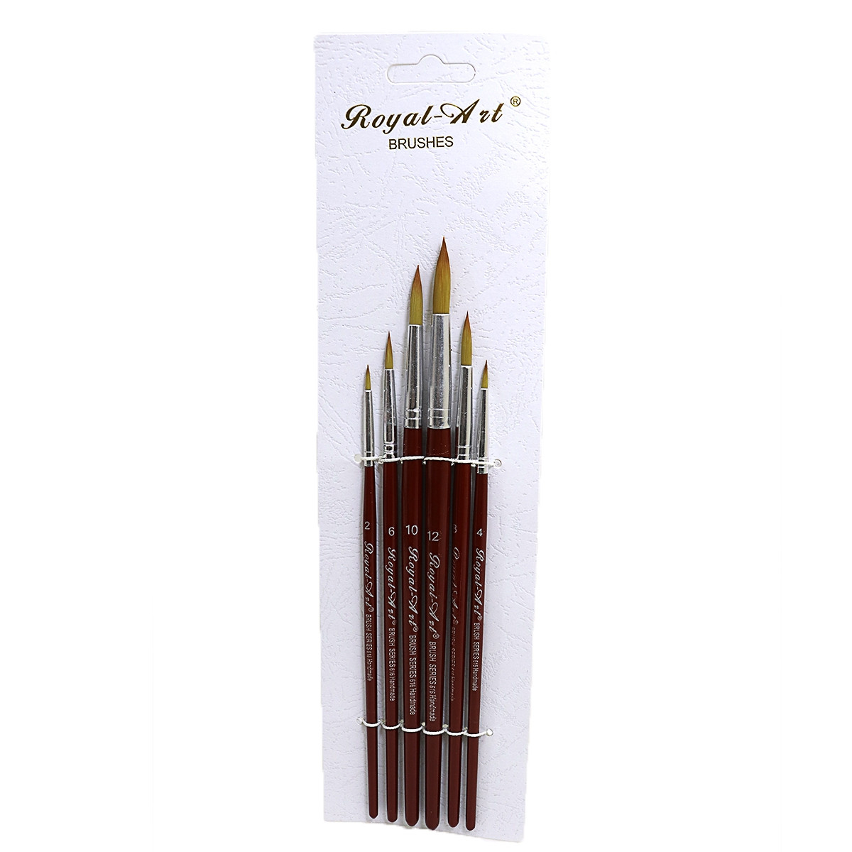 Набір пензлів нейлон 1183 "Royal art" 6штук (2,6,10,12,8,4) круглі, фото 1