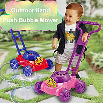 Дитяча каталка з мильними бульбашками газонокосарка Bubble Mower OC0486641 (синя), фото 3