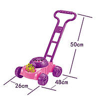 Дитяча каталка з мильними бульбашками газонокосарка Bubble Mower OC0486641 (рожева), фото 4
