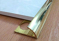 Латунный профиль для плитки 8 мм, наружный уголок НЛП 10. Длина 2,5 м.