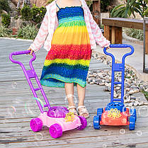 Дитяча каталка з мильними бульбашками газонокосарка Bubble Mower OC0486641 (рожева), фото 2