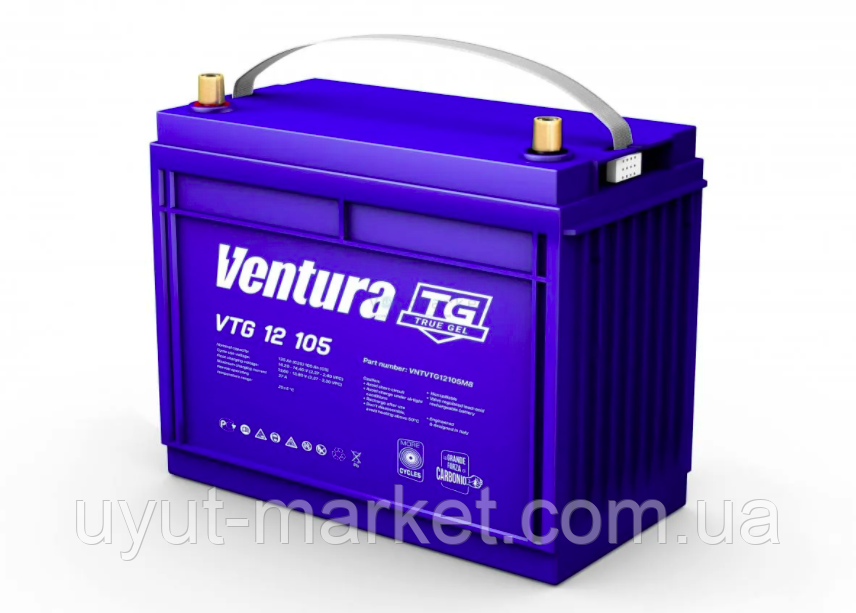 Гелевый аккумулятор АКБ Ventura VTG12-105 M8, 12В/135Ач для солнечных панелей - фото 1 - id-p1408835407