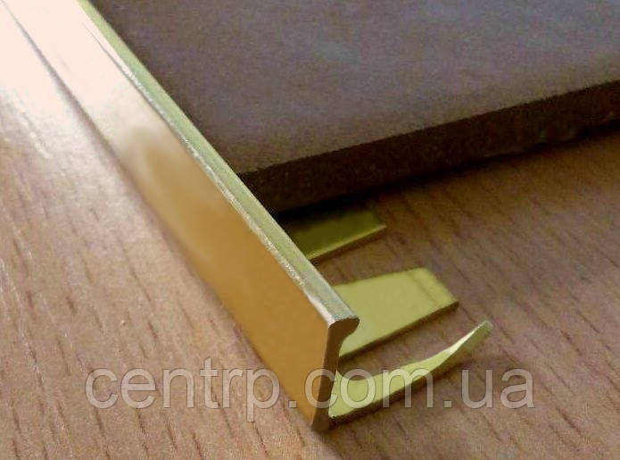 Гнучкий Г-подібний латунний профіль для плитки до 11 мм. ЛПГ 12 довжина 2,5 м., фото 1