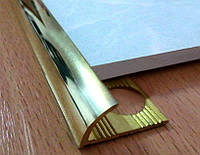 Латунный профиль для плитки 8 мм, наружный уголок НЛП 12. Длина 2,5 м.