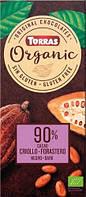 725 Organic Шоколад чорний ЕСО 90% какао. Без глютену. Torras Organic 90% cacao (Іспанія) Вага: 100г