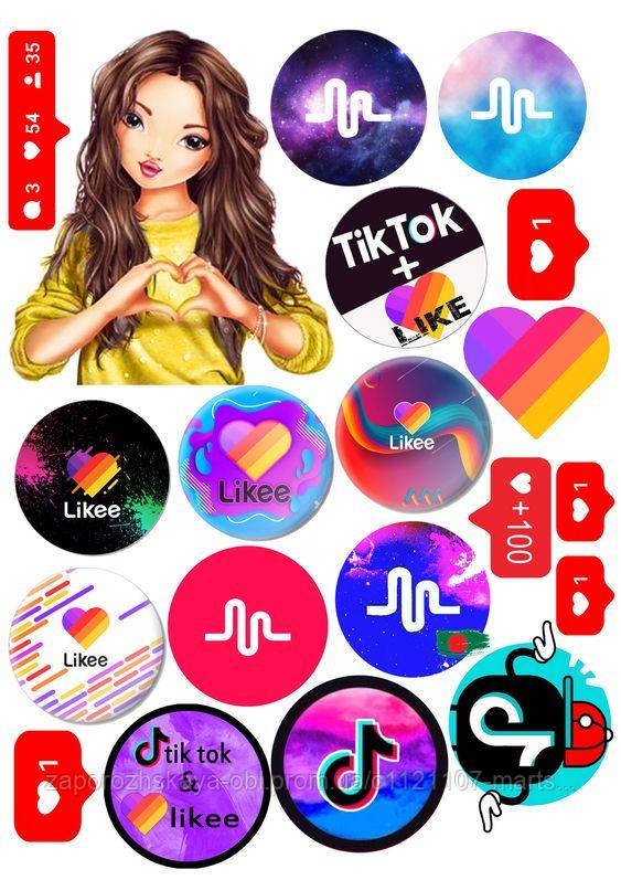 Інстаграм,лайки, тик струм вафельна картинка, фото 1