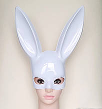 Маска Playboy, зайчик глянсовий/маска кролика (біла)