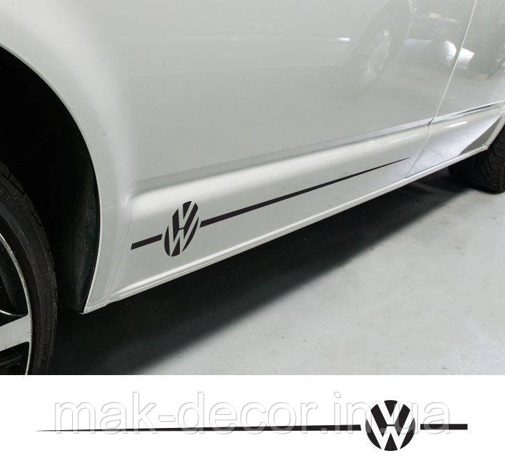 Вінілові наклейки на авто " Смуги VW " 12х98 см 2 шт