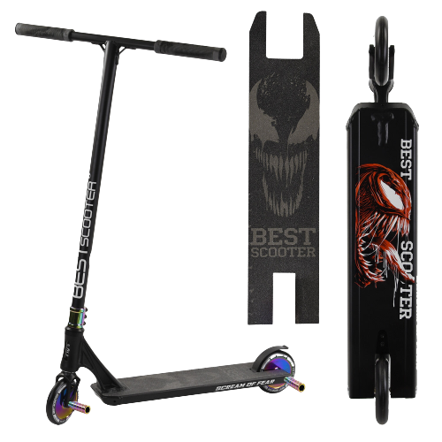 Трюковий самокат Best Scooter 97683 HIC-система алюмінієвий диск і дека колеса PU 120мм пеги ширина керма 57