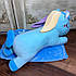 Плед подушка іграшка Єдиноріг трансформер 3в1 блакитний, фото 2