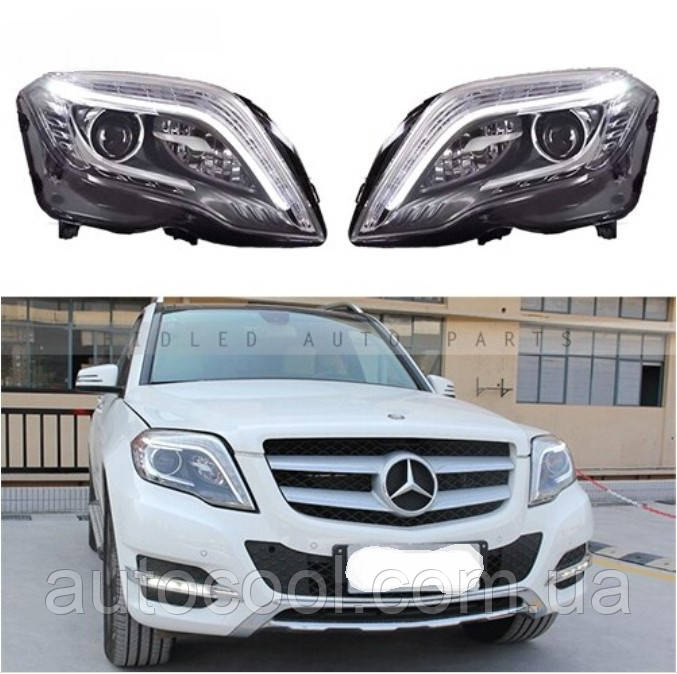 Передні світлодіодні лід фари Mercedes GLK 2012-2015 г., фото 1