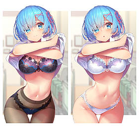 50 х 70 см 450 грн REM RAM Re Zero Рем Рам Життя Заново з нуля Подушка Дакимакура для обіймів аніме принт