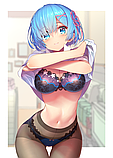 50 х 34 см 450 грн REM RAM Re Zero Рем Рам Життя Заново з нуля Подушка Дакимакура для обіймів аніме принт, фото 8