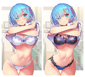 50 х 70 см 450 грн REM RAM Re Zero Рем Рам Життя Заново з нуля Подушка Дакимакура для обіймів аніме принт