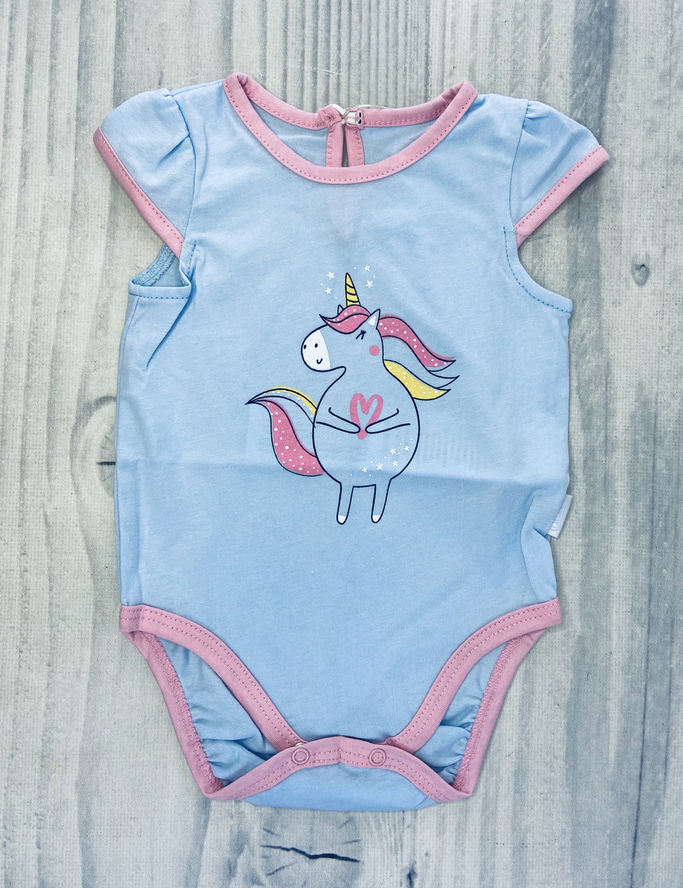 Боді для малюків Єдиноріг Блакитний Бембі Україна 12 місяців, ріст 80 см, фото 1