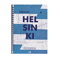 Тетрадь А5 на спирале, твердая обл. 96 арк., "Хельсинки" 8032-06-А