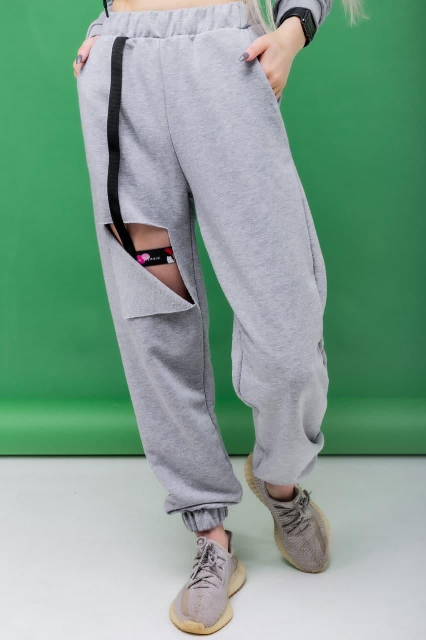 Спортивні штани жіночі літні рвані pants сірі штани спортивні жіночі весняні осінні