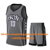 Баскетбольная форма серая Харден 13 Бруклин Нетс Harden Brooklyn Nets 2020-21