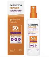 Sesderma Repaskin Transparent Spray Солнцезащитный Спрей Для Лица и Тела SPF50 200 мл Доставка из ЕС