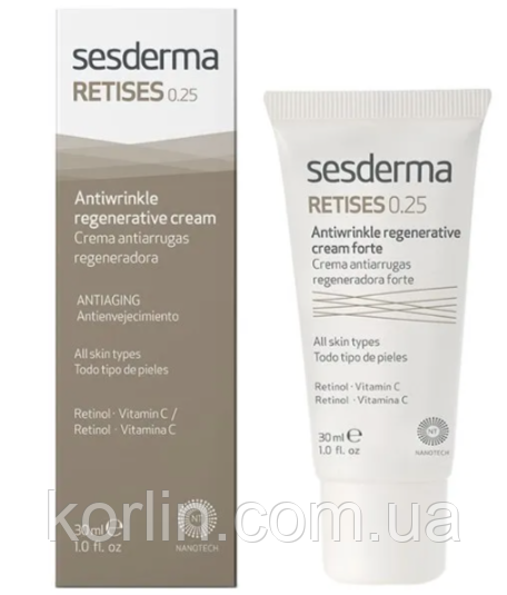 Sesderma Retises 0,25 Antiwrinkle Regenerative Cream Регенерувальний Нічний Крем Від Зморшки 30 мл
