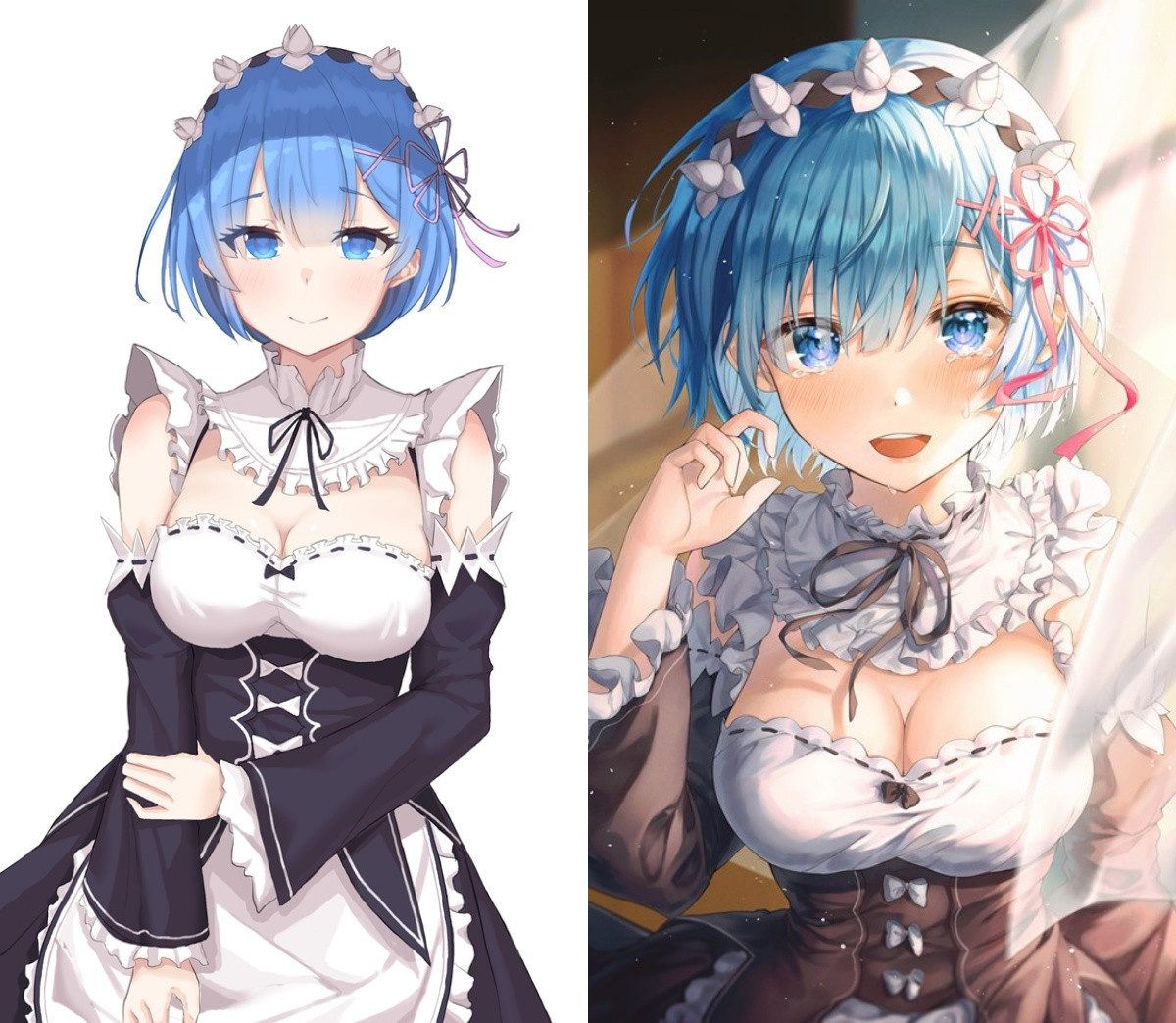 50 х 70 см 450 грн REM RAM Re Zero Рем Рам Життя Заново з нуля Подушка Дакимакура для обіймів аніме принт