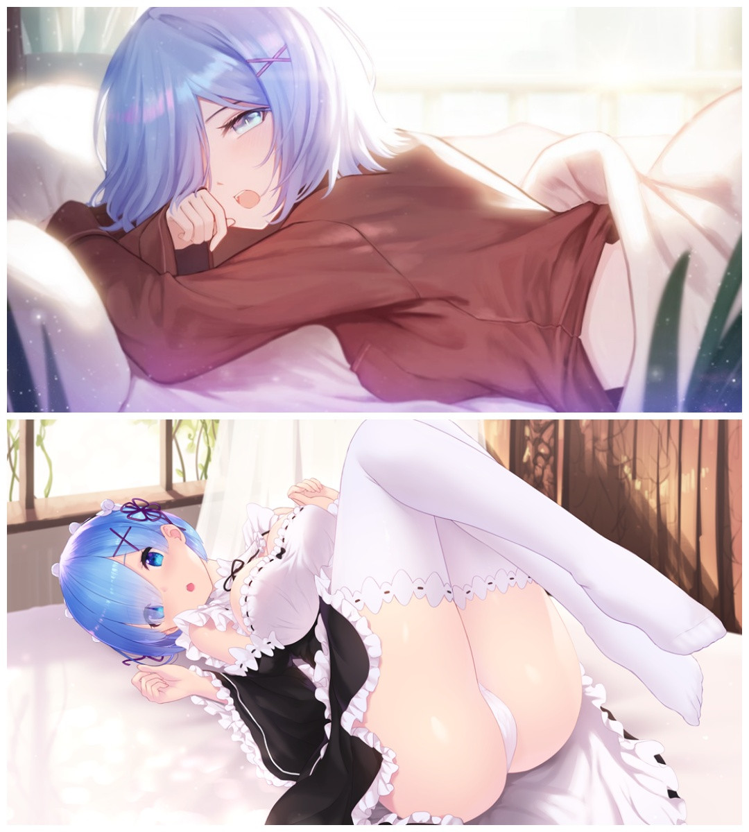 50 х 34 см 450 грн REM RAM Re Zero Рем Рам Заново Жизнь с нуля Подушка Дакимакура для обнимания аниме принт