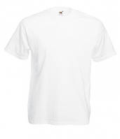 Мужская классическая футболка FRUIT OF THE LOOM VALUWEIGHT T 100% хлопок однотонная S (46), Белый