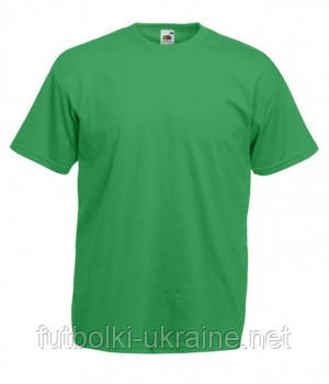 Чоловіча класична футболка FRUIT OF THE LOOM VALUWEIGHT T 100% бавовна однотонна L(50-52), Яскраво-зелений