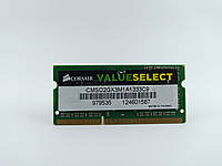 Оперативная память для ноутбука SODIMM Corsair DDR3 2Gb 1333MHz PC3-10600S (CMS02GX3M1A1333C9) Б/У