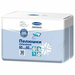 Пелюшки одноразові 60см х 60см 30 шт. компактні "Білосніжка"