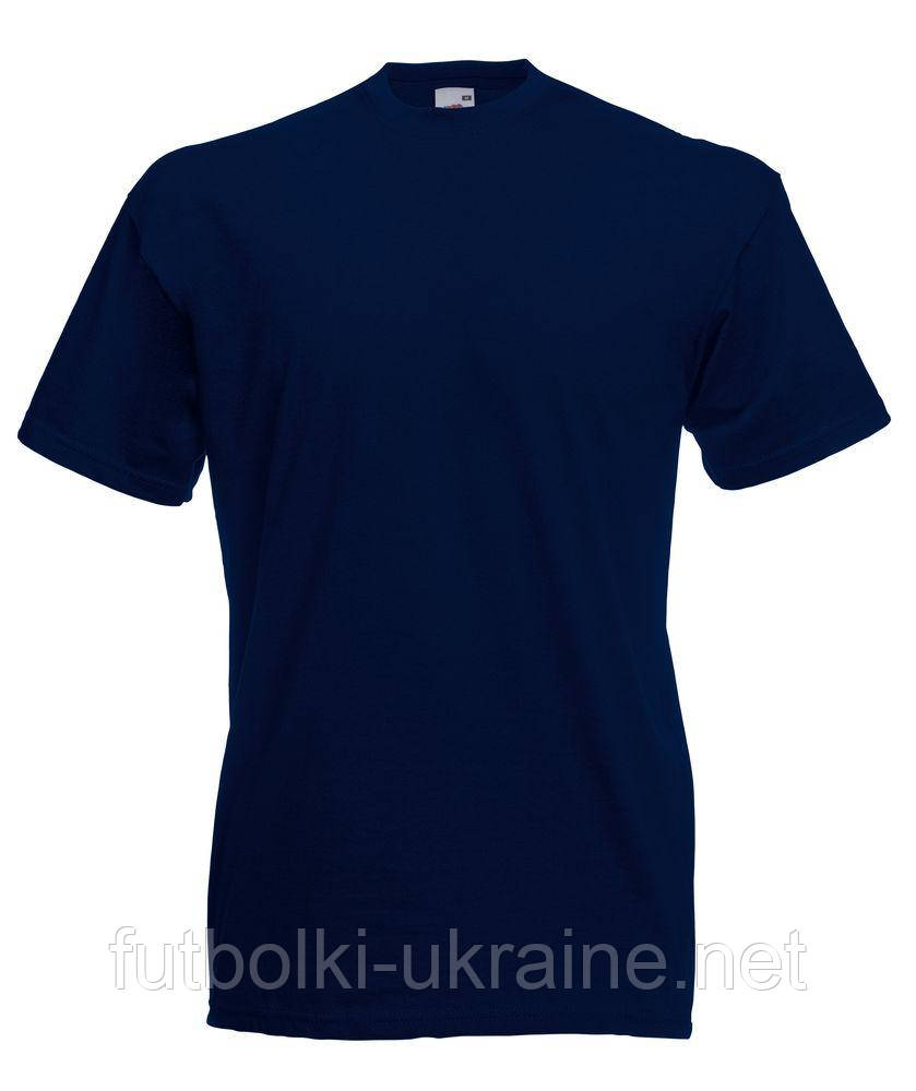 Чоловіча класична футболка FRUIT OF THE LOOM VALUWEIGHT T 100% бавовна однотонна L(50-52), Глибоко-темно синій