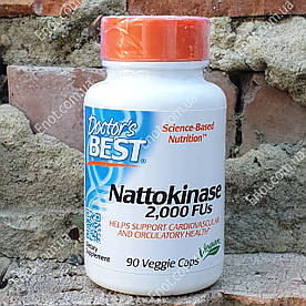 Наттокиназа Doctor's Best Natokinase 2000 FUs 90 вегетаріанських капсул