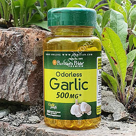 Чесок Puritan's Pride Odorless Garlic 500 мг 100 гелевих капсул (без запаху)