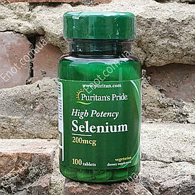 Селен Puritan's Pride Selenium 200 мкг 100 таблеток (високої концентрації)