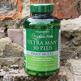 Вітаміни для чоловіків 50+ Puritan's Pride ULTRA MAN 50 Daily Plus Multi 120 таблеток
