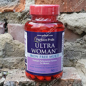 Вітаміни для жінок (без заліза) Puritan's Pride ULTRA WOMAN Iron Free Multi 90 таблеток