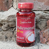 Для сердца Puritan's Pride Policosanol (Поликозанол) 20 мг 60 гелевых капсул