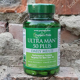 Вітаміни для чоловіків 50+ Puritan's Pride ULTRA MAN 50 Daily Plus Multi 60 таблеток