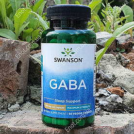 ГАБА Swanson GABA (ГАМК, Гама-Аміномасляна кислота) 750 мг 60 капсул