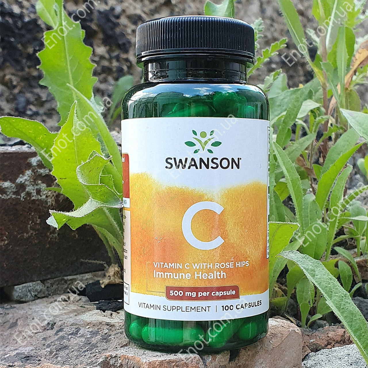 Вітамін С Swanson Vitamin C 500 мг з Шипшиною 100 капсул, фото 1