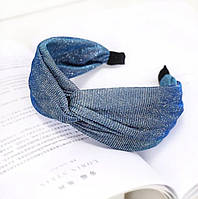 Обруч для волосся з люрексом. Синій