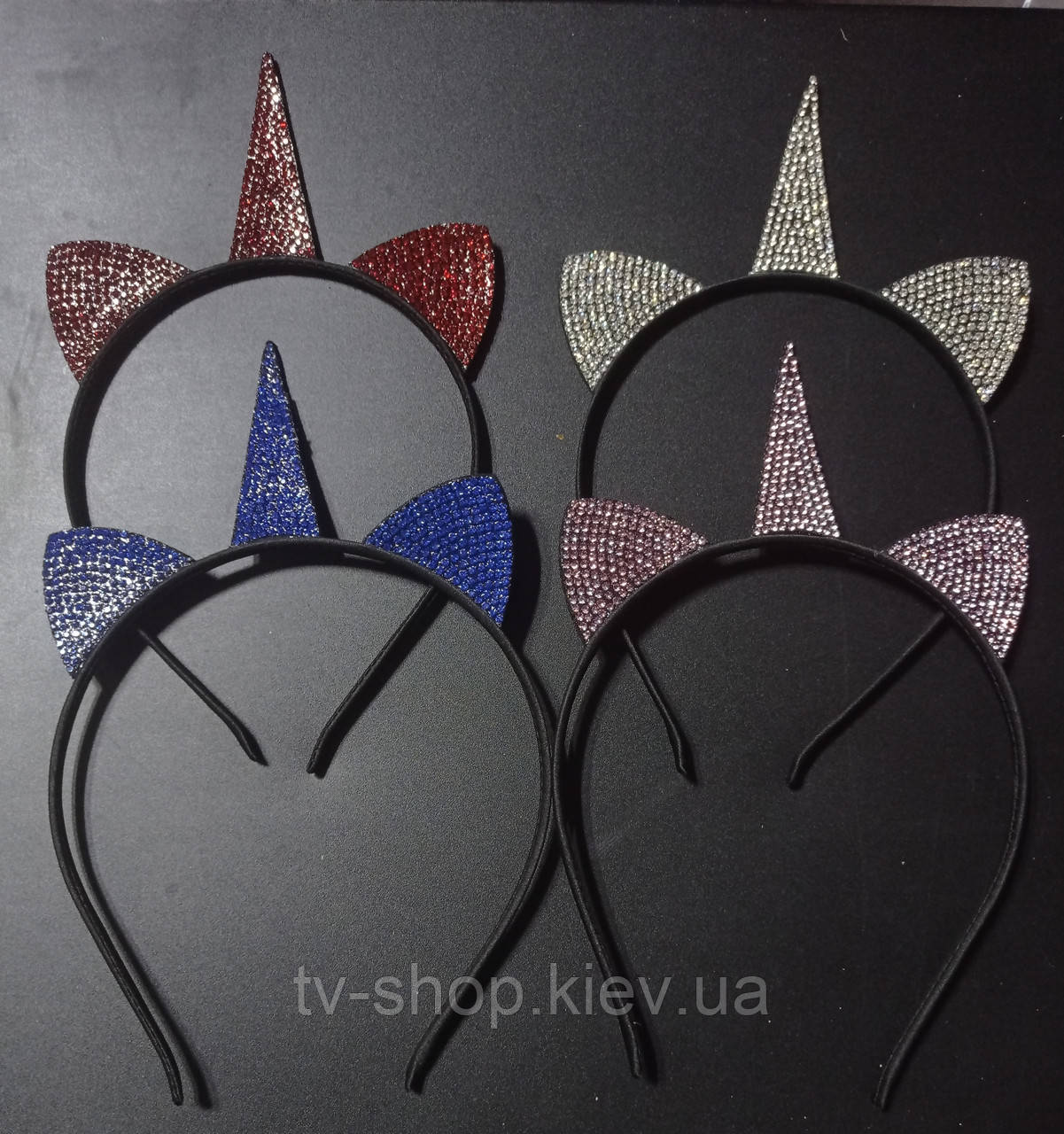 Обруч вушка Єдиноріг стрази (4 кольори), фото 1