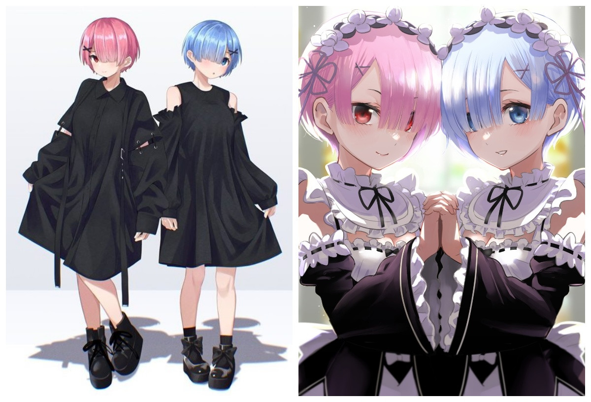50 х 34 см 450 грн REM RAM Re Zero Рем Рам Заново Жизнь с нуля Подушка Дакимакура для обнимания аниме принт