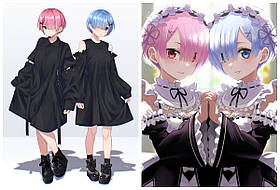 50 х 70 см 450 грн REM RAM Re Zero Рем Рам Заново Життя з нуля Подушка Дакімакура для обіймання аніме принт