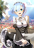 50 х 70 см 450 грн REM RAM Re Zero Рем Рам Життя Заново з нуля Подушка Дакимакура для обіймів аніме принт, фото 3