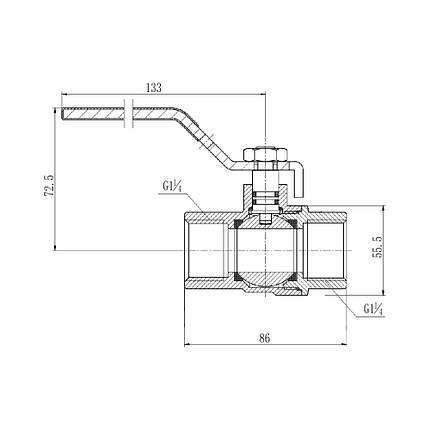 Кран кульовий SD Forte 1" 1/4 ВР для газу (ручка) SF600G32, фото 2