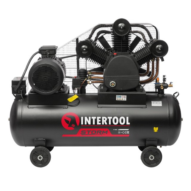 Компресор 300 л, 15 кВт, 380 В, 10 атм, 2000 л/мін. 3 циліндри INTERTOOL PT-0052